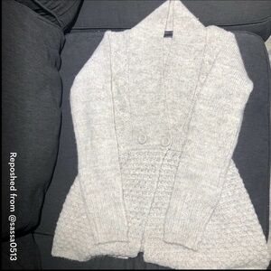 BCBGMaxAzria Gray Cable Knit Alpaca Cardigan